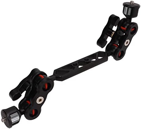 11in Articulating Arm, Adjustable Camera Articulating Ballhead Extension Bar, with 1/4in and 3/8in Screw Interface, for LCD Monitors, LED Lights