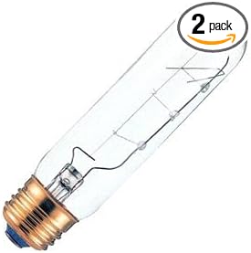 Bulbrite 15T10C 15-Watt Incandescent T10 Tubular Light, Clear - 2 Pack