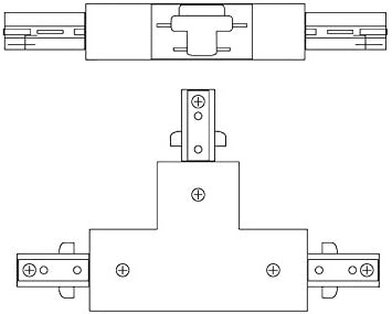 WAC Lighting L Track 120V T-Connector to Connect Three Tracks Perpendicular for L Style 2-Wire Track Systems in Black