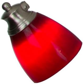4 Light Adjustable Track Light, Brushed Steel Finish, Red Glass Shade, Ready to Install, Bulb Included, D268-44C-BS-BRED