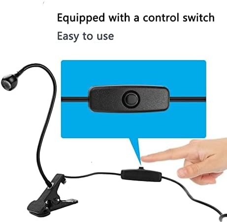 LED Desk Lamp Clip On Light,360°Flexible Gooseneck and Clamp Reading Light | Portable USB Powered Task Light With Clamp ,Night Light Clip on for Desk, Bed Headboard and Computers Black