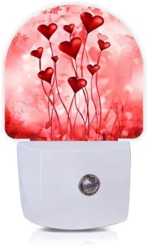 Hearts Night Lights Plug into Wall for Girls Boys Room,Night Light LED Lamp Dusk to Dawn Sensor Round Lamp for Bedroom Bathroom Hallway Home Wall Decor Nightlight