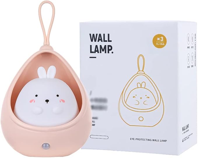 TriPro Cute Kitty Motion Sensor Night Light Wall Lamp,Rechargable,Bedroom Decoration for Kids Baby Toddler Teen Gift (Pink)