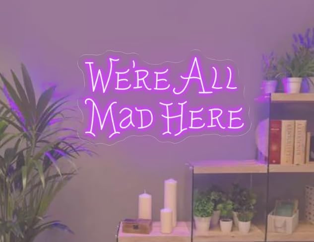Alice in Wonderland Party Decorations Neon Sign, Mad Hatter Tea Party Neon Lights for Dimmable LED Lights, for Bedroom Bar Home Dorm Birthday Gifts