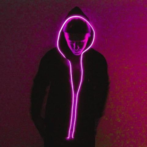 JIGUOOR EL Wire Battery Pack 9.8ft / 3m Bright Neon Light Strip 360° Illumination Neon Tube Rope Lights for DIY, Festival, Party Decoration, Pub, Halloween, Chrismas (9.8ft / 3m, Pink)