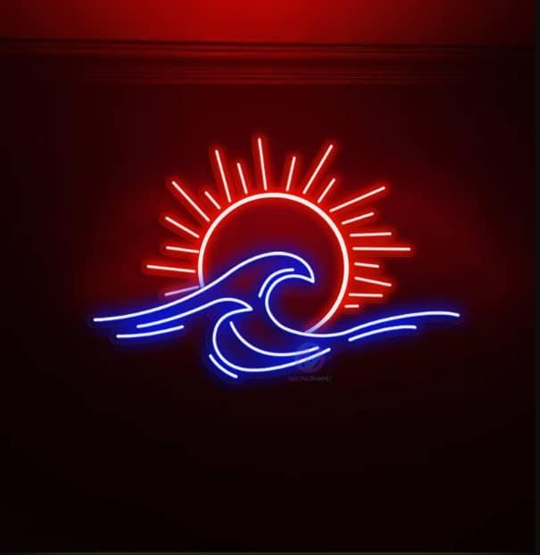 LED Decorative Lights USB Mountains Sunrise Sunset Led Neon Signs Home Decoration Wall Art Holiday Gift Brightness Adjustable 15.7''x15''