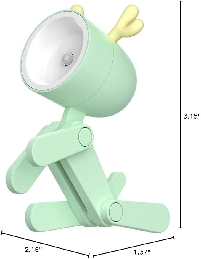 Cute Night Light for Kids, Adorable Mini Led Table Desk Lamp, Decorative Lamp Nightstand, Animal Pet Nightlights, Christmas Decorate Birthday Gifts for Children, Students (1 x Green Deer)