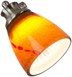 4 Light Adjustable Track Light, Brushed Steel Finish, Amber Glass Shade, Ready to Install, Bulb Included, D268-44C-BS-AMS
