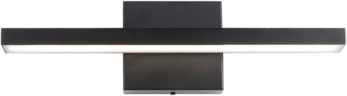 Ralbay 15.7 inch Modern LED Black Vanity Light 12W Frosted Aluminum for Bathroom Vanity Lighting Fixtures Natural White 4500K