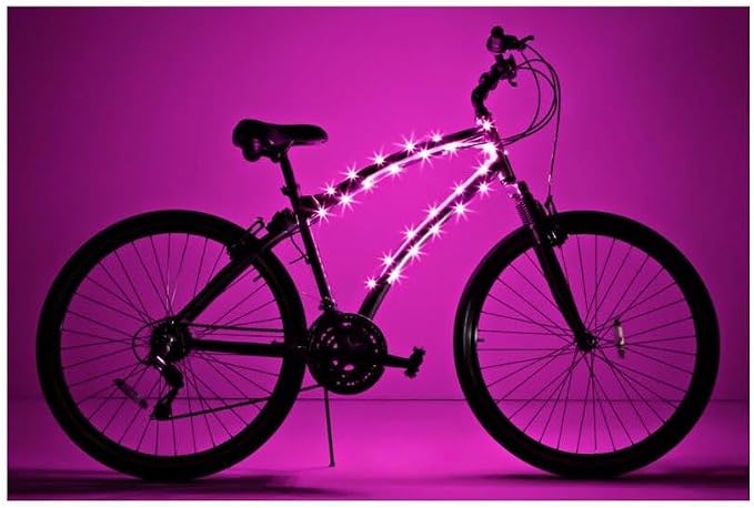 Brightz CosmicBrightz LED Bike Frame Rope Light - 6.5-Foot String Rope - Battery-Powered with On/Off Switch - Ultra Bright Color Keeps Your Ride Fun and Safe for Kids, Teens, & Adults