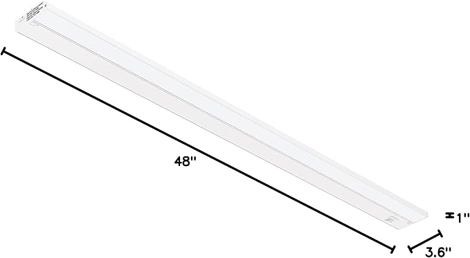 Getinlight 48-inch 3 Color Levels LED Under Cabinet Lighting, Hardwired or Plugged-in, Selectable White 2700K/3000K/4000K, Dimmable, White Finished, IN-0210-6