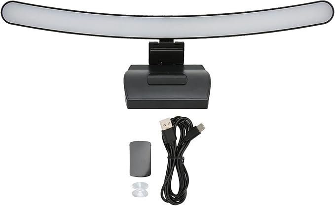 Computer Monitor Lamp, Curved Screen Monitor Light Bar for Eye Caring, Touch Dimming, No Screen Glar e, 7 Color RGB Light Effect, USB C LED Computer Lamp for Desk,Gaming