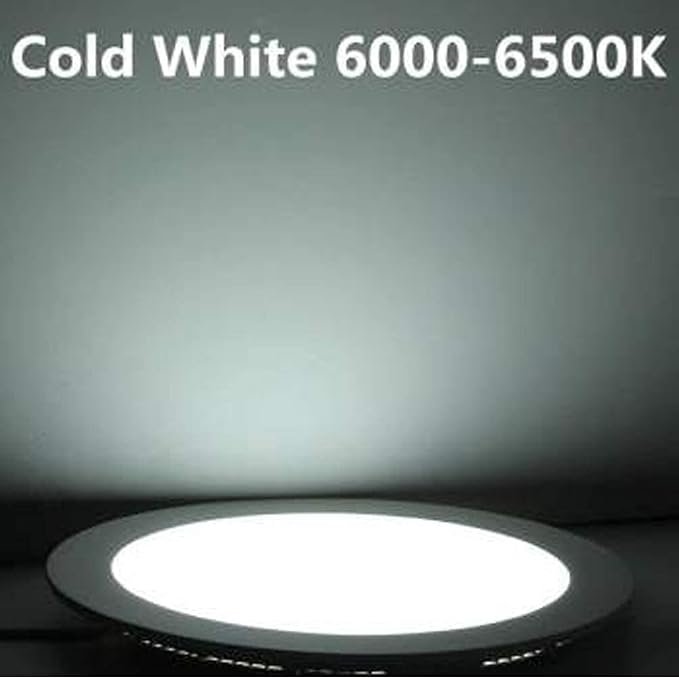 6 Inch 12Watt Ultra-Thin Round LED Recessed Panel Light Lamp with Driver, 100 Watt Incandescent Equivalent, 6000K~6500K Cool White, Home, Office, Commercial Lighting Pack of 10