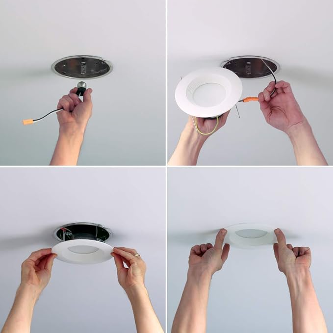 Halo LT 5 in / 6 in Integrated LED Recessed Retrofit Downlight Trim 750 Lumens 3000K Soft White 90 CRI Wet Location Listed Energy Star Certified
