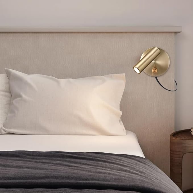 Surface Wall Mounted Reading Light Sconces Lamp Physical Knob Dimmer Switch LED 5W Warm White 3000K (Bronze Plug Cord)