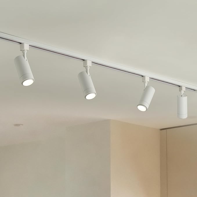 mirrea 5-Color Zoomable H-Type White Track Lighting Heads, 13.5W LED Track Light Head, 2700K-5000K Adjustable, Beam Angle 15°-45° Ceiling Spotlight Fixtures Pack of 6