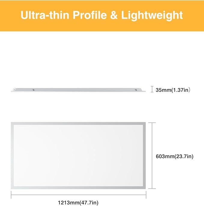 2x4 LED Flat Panel Light, Drop Ceiling Lights Fixture, Selectable Features, 30W/40W/50W/60W/72W, 3000K/3500K/4000K/5000K/6500K, Dimmable (0-10V), for Office Kitchen, ETL Listed (2x4FT-6Pack)