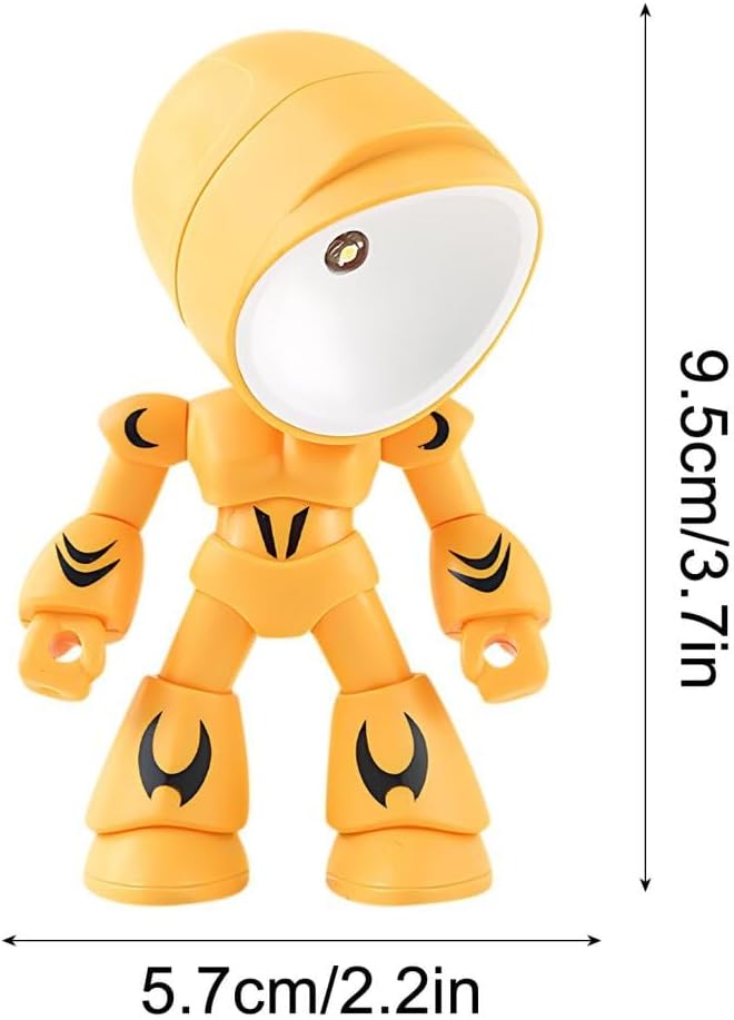 2026 Posable Robot Table Lamp - 6Pcs Cartoon Animal LED Night Light Set - Cordless Eye-Friendly Mood Light with Phone Holder for Bedroom Desk Decor (1PCS D)