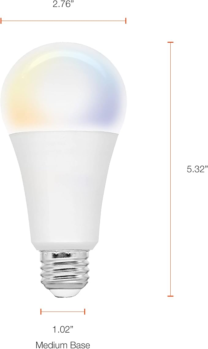 Sylvania WiFi LED Smart A21 Light Bulb, 14.5W Efficient, Tunable White, 2700K - 6500K, for Alexa/Google Assistant/Siri Shortcuts, Energy Star, Frosted - 1 Pack (75805)