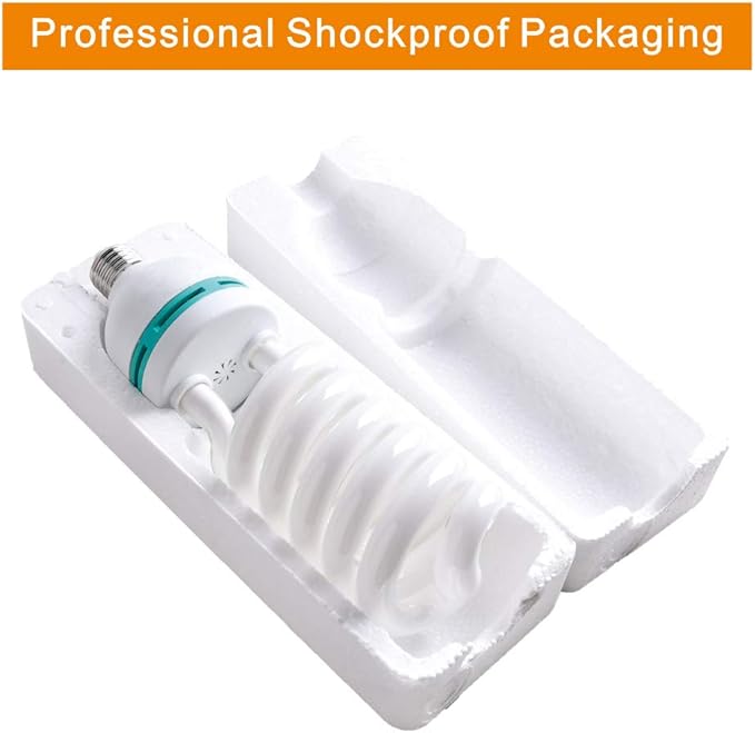 2 x 85W Light Bulb 5500K CFL Daylight Spiral Softbox Bulb in E27 Socket for Photography Photo Video Studio Lighting