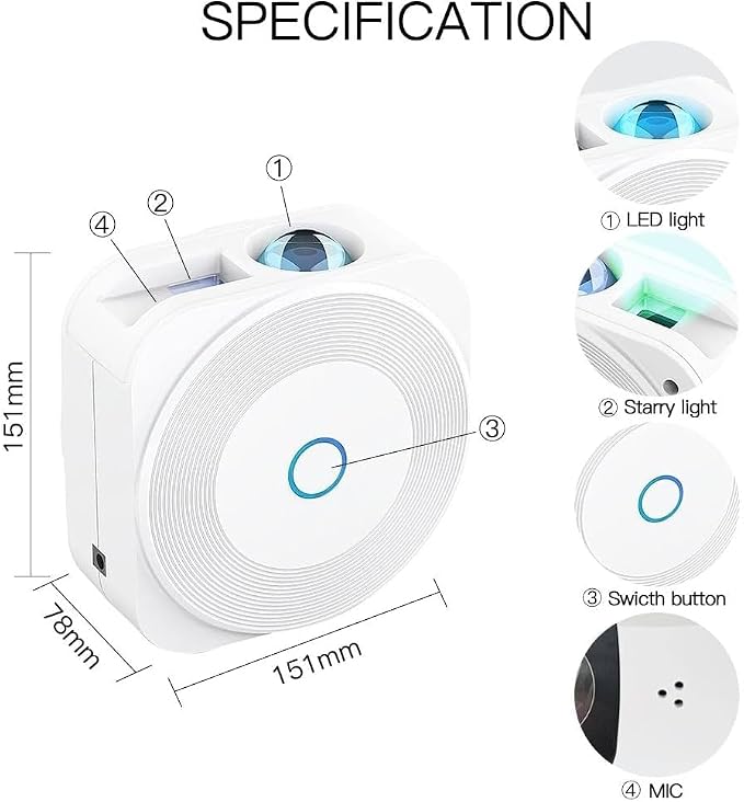 Galaxy Projector,Star Projector Galaxy Light,Northern Lights Projector,Aurora Starlight Projector,Rotatable Nebula Lamp,Smart APP&Voice Control,24H Timer,LED Night Light Projector for Adult Kids White