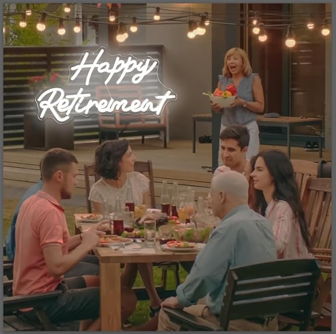 Happy Retirement Neon Signs for Wall Decor,Dimmable Neon Lights for Bedroom Wall Decor USB Powered Led Signs for Bedroom Wall Birthday Party Gifts Retirement Party Decor