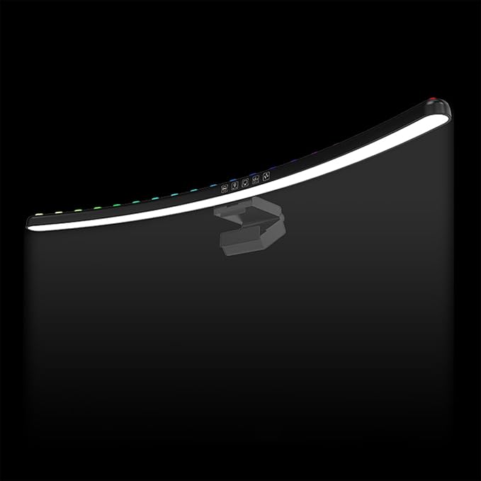 Diyeeni Curved Monitor Light Bar with Touch Control, 3 Color Temperatures (3200k, 4500k, 6900k), Dimmable RGB, Timing Function for Gaming and Office