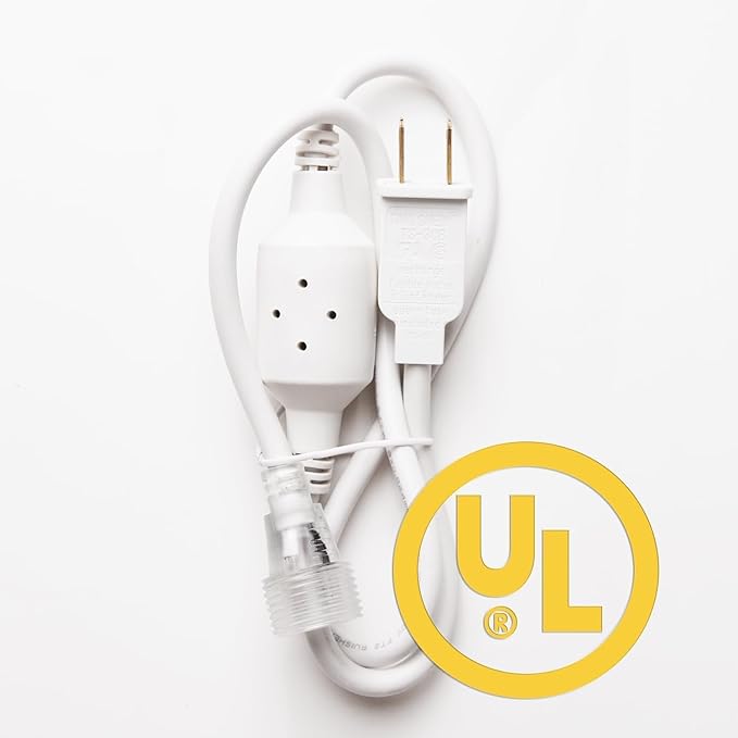 AC Power Cord Diameter 14mm 110V 8A, Transformer, Power Supply, Adapter for LED Rope Strip Light UL Listed
