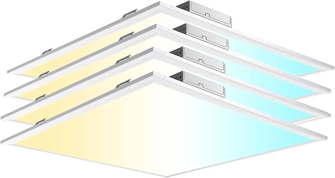 4 Pack 2X2 Led Flat Panel Light,0-10V Dimmable,3000K/4000K/5000K, 30W/40W/50W, Drop Ceiling Light for Mall, Officeroom, Garage