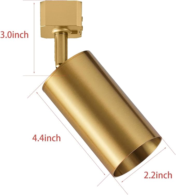 VANoopee GU10 Track Lighting Heads H Type Gold LED Track Light Heads Compatible with Halo Style System, MR16 GU10 Base Adapter Ceiling Spot Light Fixture Direction Adjustable, Pack of 4, No Bulbs