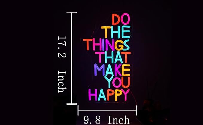 Do The Things That Make You Happy Neon Sign For Classroom Decor LED Classroom Lighting Wall Art Decor Holiday Birthday Gift