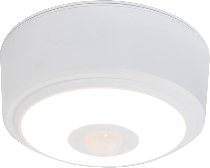 Energizer Motion Sensor Ceiling Light, Battery Operated, 100 Lumens | 15 Foot Motion Detection, Hands Free Lighting for Closet, Pantry, and Utility Room, Wireless Ceiling Light Fixture