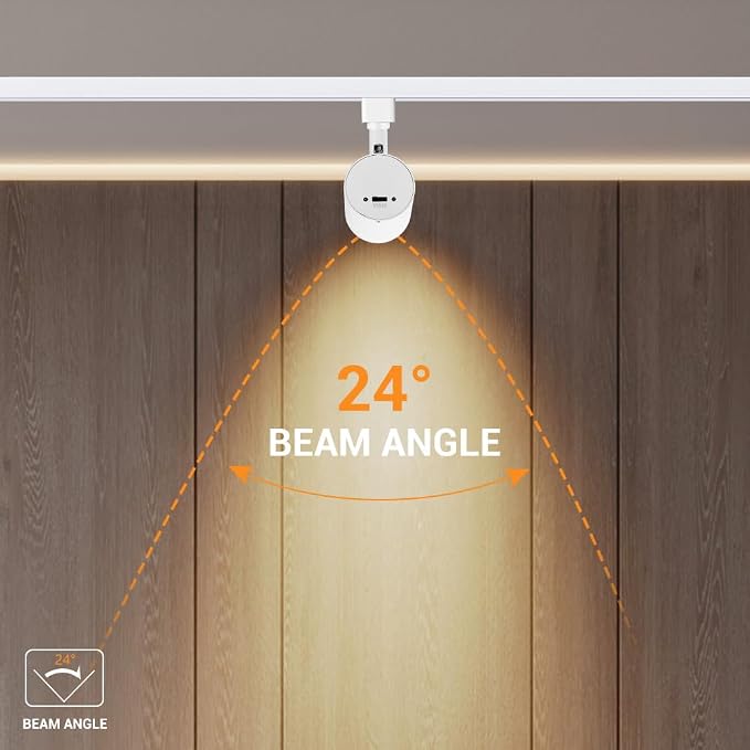 VANoopee 5-Color J Type Track Lighting Heads Dimmable, White, Pack of 6 | LED Track Light Heads Bright Rail Ceiling Spotlight Fixtures Accent Task, 2700K-6000K, Flicker Free CRI90+ 24° 10W 800lm