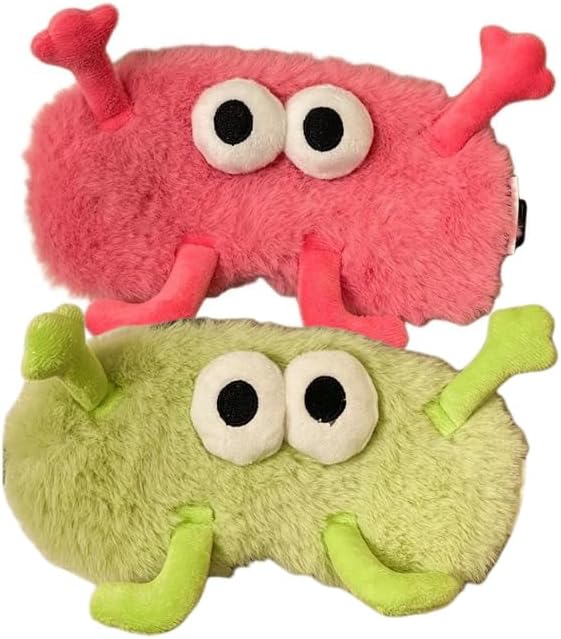 PERFECTSIGHT Cute Sleep Eye Masks (Rose Pink+Green)
