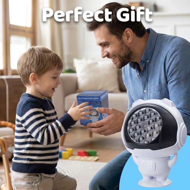Love Heart Projector Light - Astronaut Night Light Projects Love and Angels, Bedroom Decor for Kids, Ideal Birthday Gift for Boys and Girls