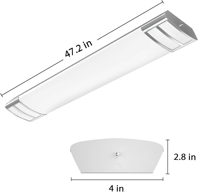 ANTLUX 4FT LED Flush Mount Puff Lights, 40W 4500LM, 4000K Neutral White, 48 Inch Linear LED Kitchen Ceiling Lighting Fixtures for Laundry, Craft Room, Fluorescent Light Replacement