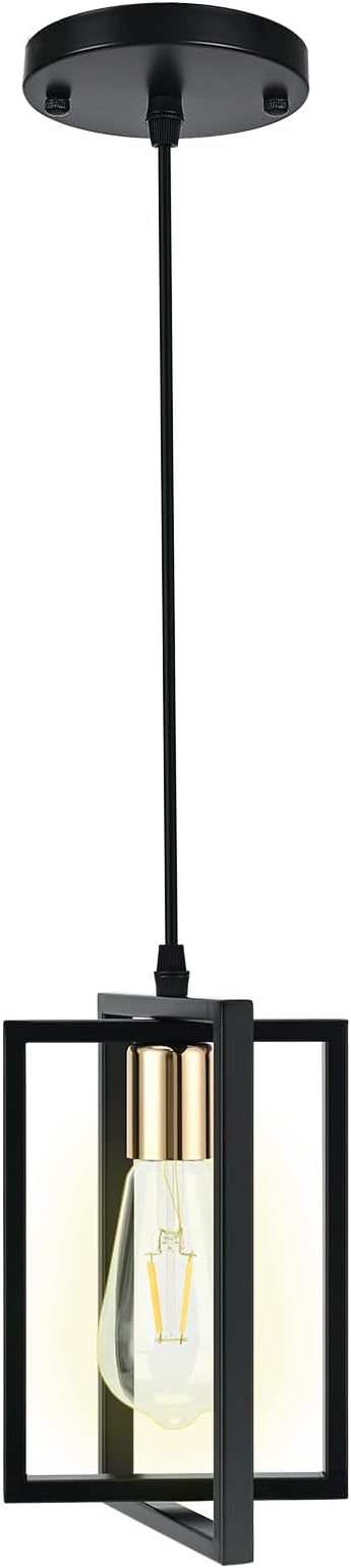 Pendant Lights Kitchen Island Black Pendant Light with Metal Shades | Industrial Pendant Lights, Adjustable Cords for Flat or Sloped Ceilings, E26 Base, for Dining Room, Entryway, Restaurant