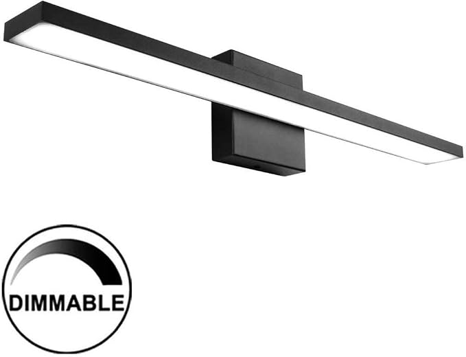 Ralbay 24 inch Dimmable Black LED Modern Vanity Light 24W Frosted Aluminum for Bathroom Vanity Lighting Fixtures Cool White 6000K
