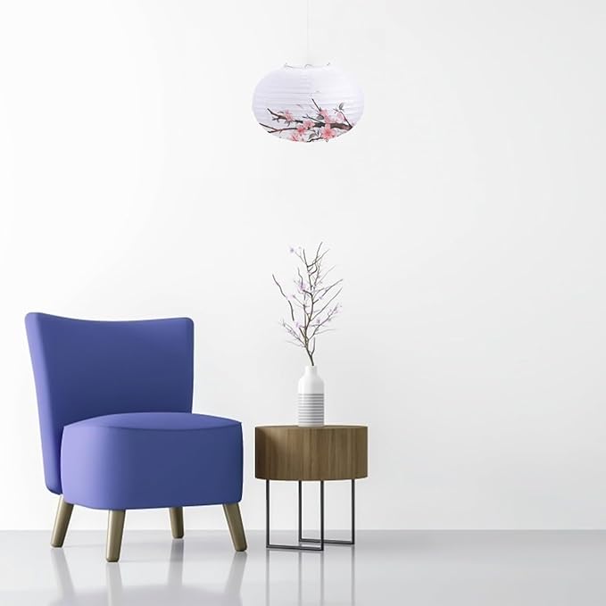 DOITOOL Round White Paper Lanterns 12 inch, Decorative Chinese/Japanese Hanging Round Paper Lanterns Lamp Japanese Lampshade for Wedding, Anniversary, Bridal, Birthday, Home Decor, Party Decoration