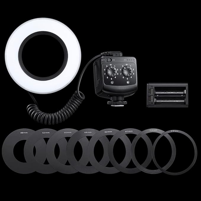 Godox Ring 72 Macro LED Ring Light with 8 Lens Adapter Rings for Canon Nikon Pentax Olympus DSLR Cameras