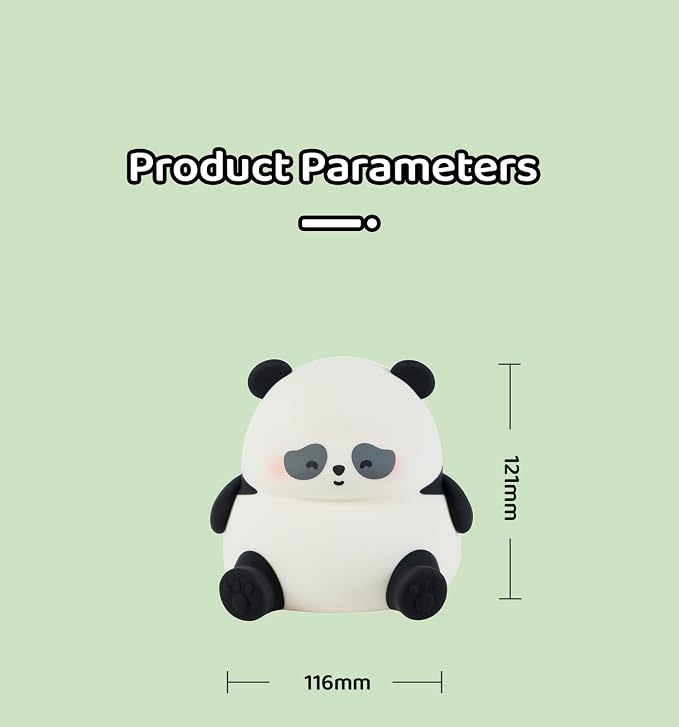 Cute Panda Lamp, Squishy Sleepy Panda Night Light Novelty Animal Lamp, 3 Level Dimmable Nursery Nightlight with Timer, Silicone Touch Night Light Fun Gifts for Kids Boys Girls