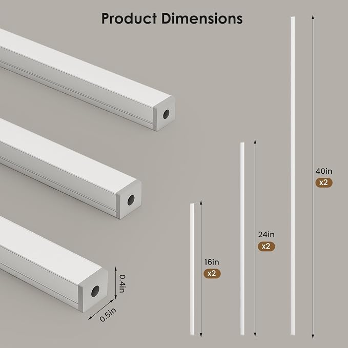 Slat Wall Lights for Wood Panel-6PCS LED Recessed Lighting Kit | White Light Cover Adhesive Silver LED Strip Light for Interior Wood Slat Wall,Dimmable &Touch 3000K Wall Panel Light