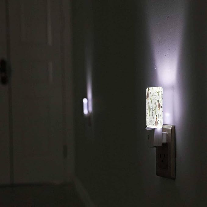 LED Night Light,Natural Grass Landscape Wild Duck LED Night Light Plug into Wall with Dusk to Dawn Light Sensor White Energy Efficient Nightlight for Bedroom Hallway Living Room Kitchen