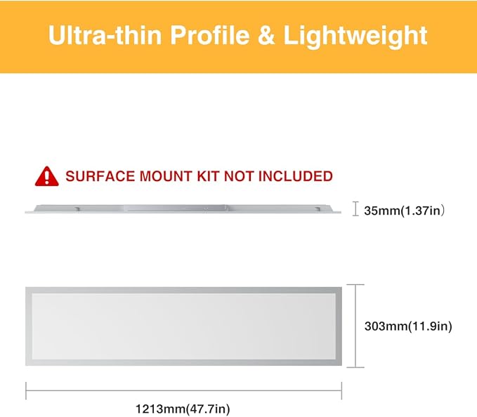 1x4 LED Flat Panel Light, Drop Ceiling Lights Fixture, Selectable Features, 20W/25W/30W/35W/40W, 3000K/3500K/4000K/5000K/6500K, Dimmable (0-10V), for Office Kitchen, ETL Listed (1x4FT-2Pack)