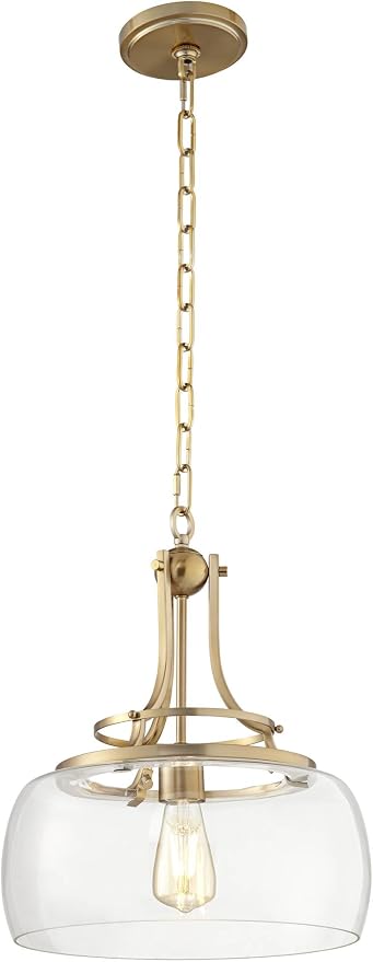 Franklin Iron Charleston 13 1/2" Wide Brass LED Pendant Light Set of 2