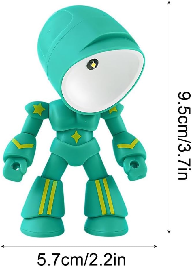 2026 Posable Robot Table Lamp - 6Pcs Cartoon Animal LED Night Light Set - Cordless Eye-Friendly Mood Light with Phone Holder for Bedroom Desk Decor (1PCS F)