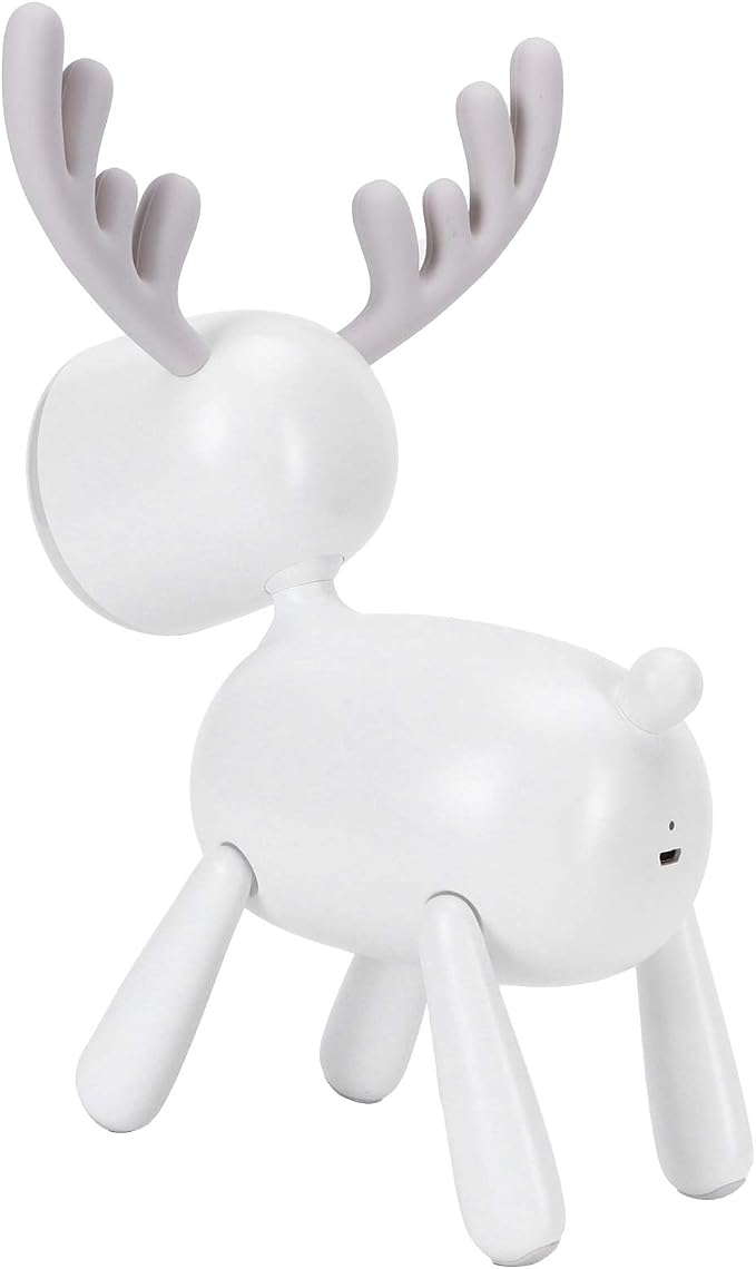 LED Night Light, Cute Deer Night Lamp, Cartoon Deer-Shaped Table Lamp, Portable Reading Table Night Lamp USB Charging Bedroom Decoration(White)