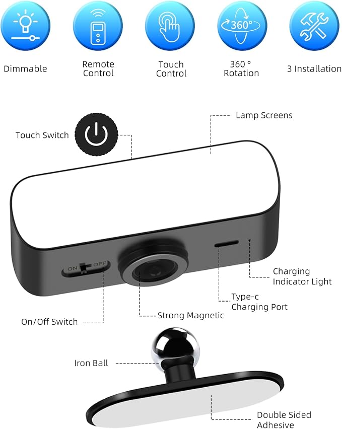 Battery Operated Wall Sconce Set of 2, Rechargeable LED Wall Mounted Light with Remote Control, Stick On Magnetic Wall Lights for Bedroom, 3 Modes Dimmable Bedside Reading Wall Lamps for Bedroom | Rechargeable Wall Lights, 3 Lighting Modes, Easy Stick-...