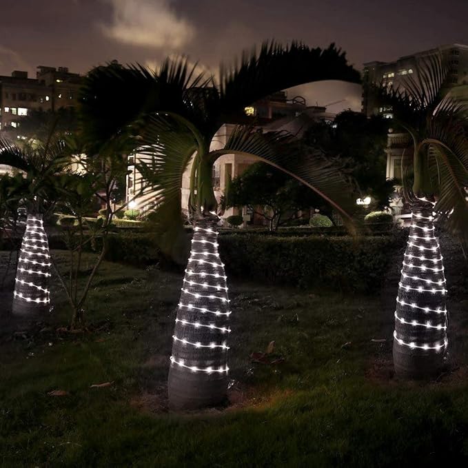 Lighting EVER 33ft Thin Rope Lights Outdoor Waterproof, 6000K Cool White | 1/4" Pencil-Thin Clear Tube, 100 LED Copper Wire Lights, Plug-in Outdoor Decor for Railing Fence Balcony, Not Connectable