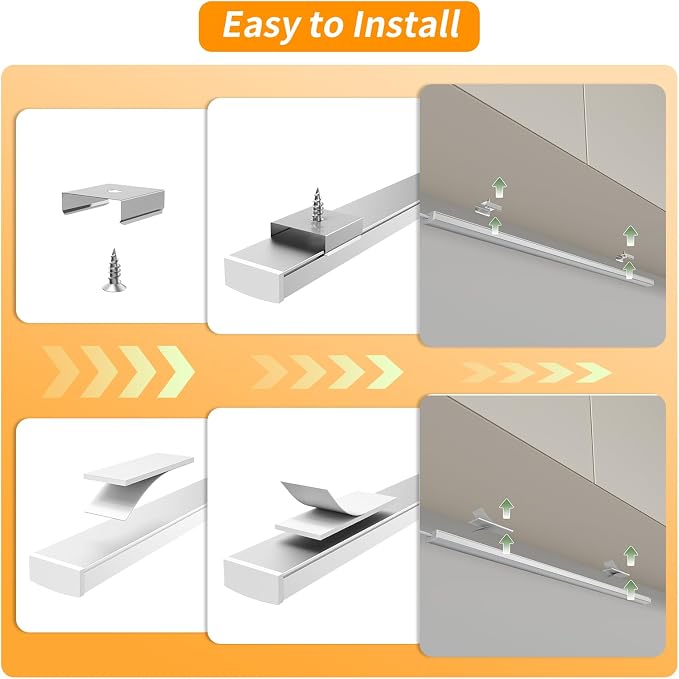 USB Plug-in Motion Sensor Light, Night/Day/ON Modes, Bright&Dimmable | 2-Row LED, 14" Under Cabinet Lighting Indoor for Kitchen, Cabinet, Closet - 6000K Cool White, 1-Bar